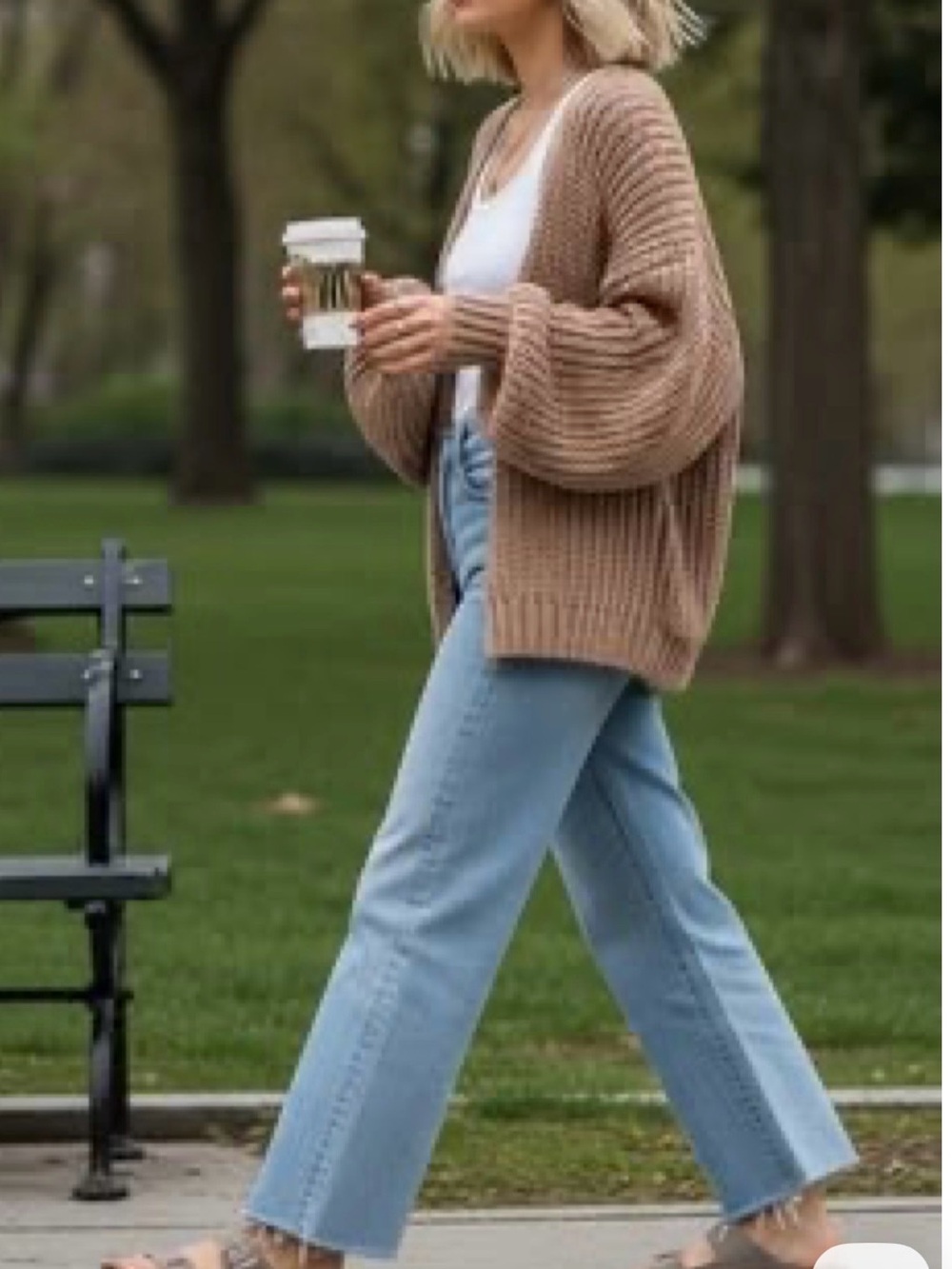 Lucky Brand Brown Chunky Knit V-Neck Cardigan Sweater Small - Picture 6 of 6
